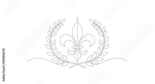 fleur de lis symbol with laurel wreath