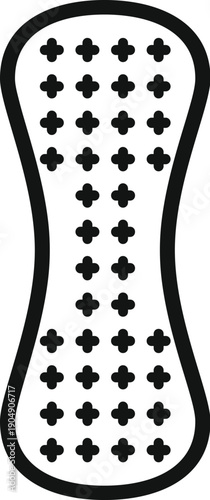 Panty liner outline icon representing feminine hygiene and period protection