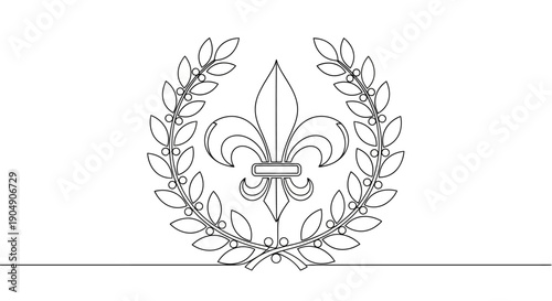 fleur de lis symbol with laurel wreath