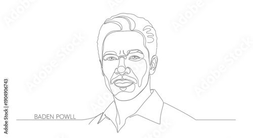 line drawing of a man with short hair