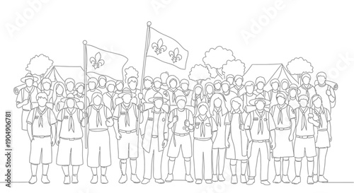 scout group standing together