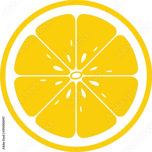 Yellow lemon wedge icon