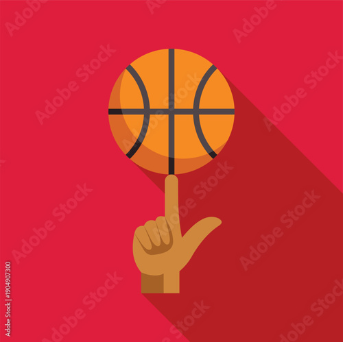 Hand spinning a basketball on one finger demonstrating balance and skill