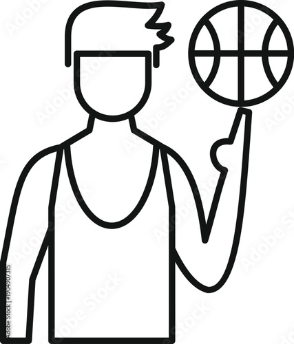 Basketball player performing a trick, showing skill and athleticism