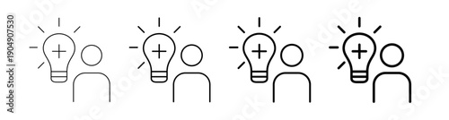 Positive Thinking Optimism and Inspiration Concept Illustration icon. Vector illustration outline