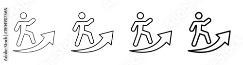 Skill Upgrading Career Development and Personal Progress Concept Illustration icon. Vector Illustration outline