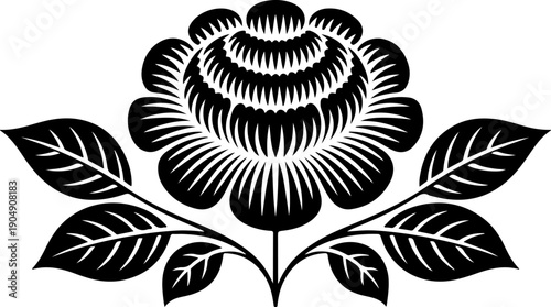 Elegant Floral Lotus Silhouette Vector Icon