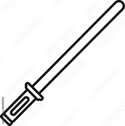 Outlined laser sword or glowing blade on a white background