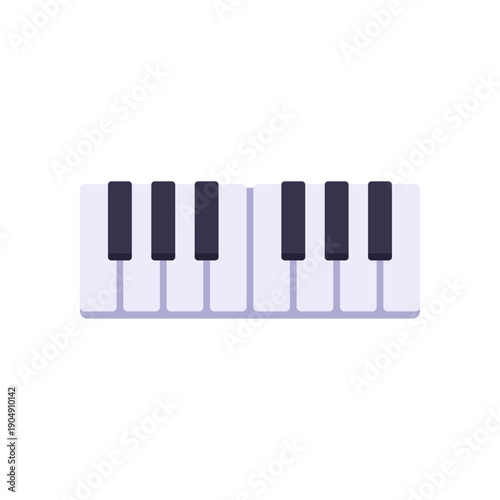 white black piano keys, music instrument, colorful vector flat style illustration
