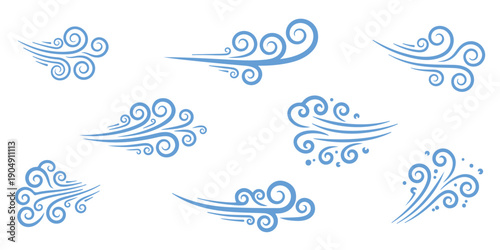 Collection of Wind Dust, Doodle Lines, Smoke Collection Vector