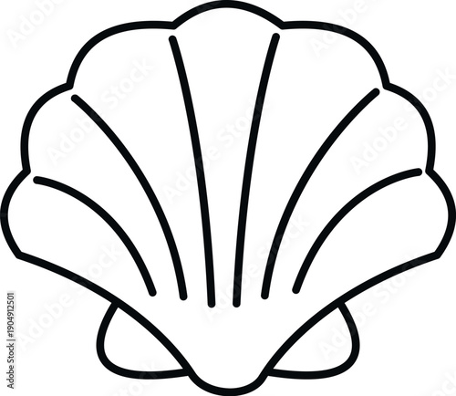 Seashell outline generating a marine life and beach vacation symbol