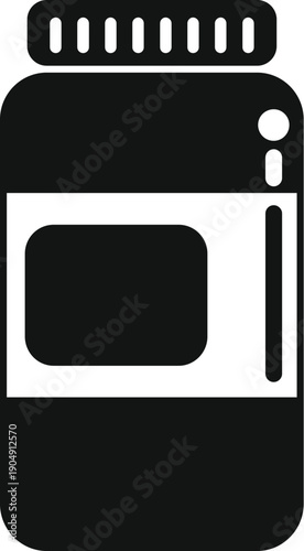 Supplement jar icon representing sports nutrition and healthy lifestyle
