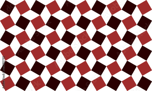 seamless geometric pattern with triangles, red and black diamond checkerboard repeat pattern, replete image, design for fabric printing
