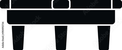 Simple black silhouette presenting a billiard or snooker table