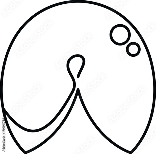 Fortune cookie outline symbolizing luck and future predictions