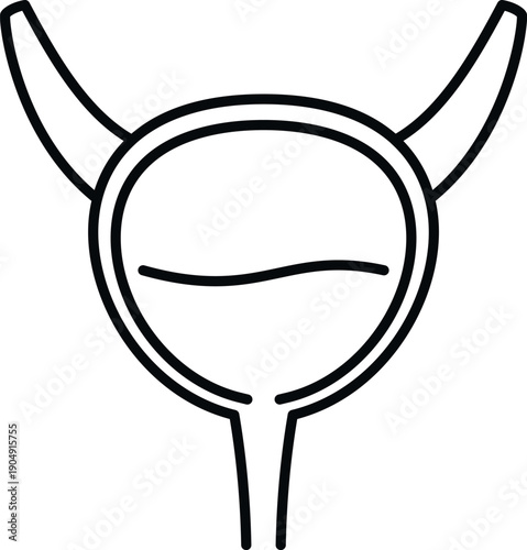 Human bladder organ icon for medical anatomy or urinary system representation