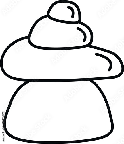 Stacked stones creating a balanced cairn illustration for peace and stability