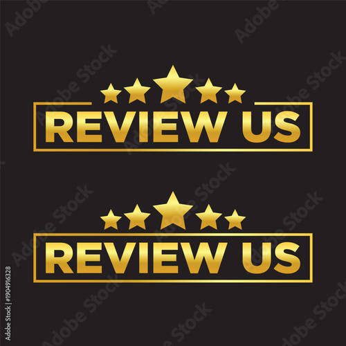 Review us. User rating concept. Review and rate us with 5 stars. Business concept. Vector illustration.