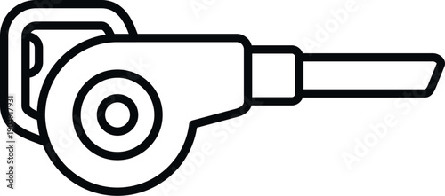 Leaf blower outline icon representing gardening and outdoor cleanup equipment