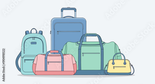 Assorted Luggage and Travel Bags Collection 1.