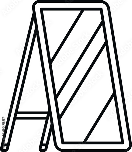 A frame sign displaying information, an advertising stand icon