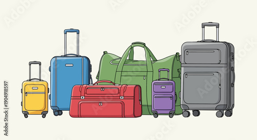 Colorful Luggage and Travel Bags Collection.