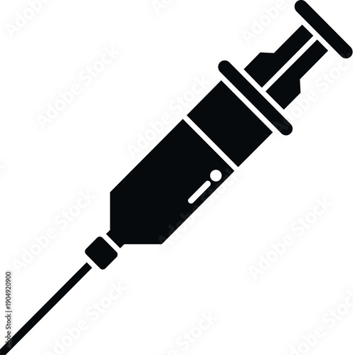 Syringe with a needle injecting medicine representing health and treatment concepts