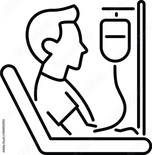 Patient receiving intravenous therapy in hospital clinic