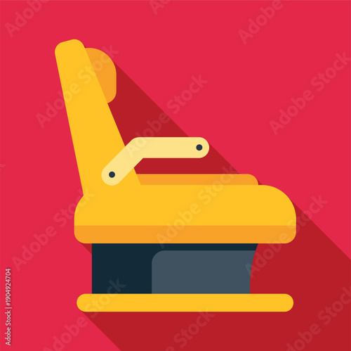 Yellow passenger seat illustration for travel and shared transportation