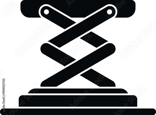 Scissor lift platform extending, showing mechanical raising mechanism