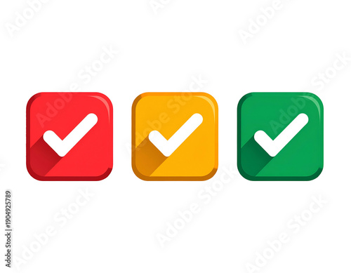 Free Download Three squares with checkmarks red, yellow, green - GFXLoad