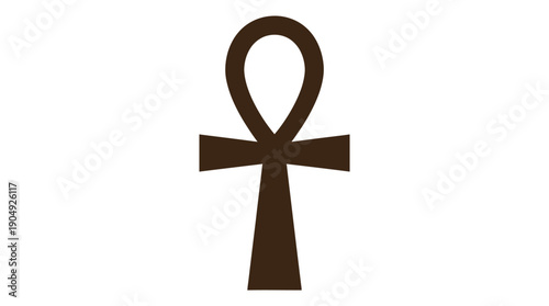 Ankh Symbol Vector Silhouette | Ancient Egyptian Hieroglyph of Eternal Life | Editable Black Icon Graphic for Spiritual, Cultural, Historical, and Decorative Design Projects