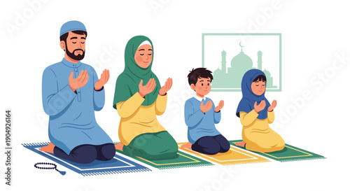 Muslim Family Praying Together A Moment of Faith and Unity 1.