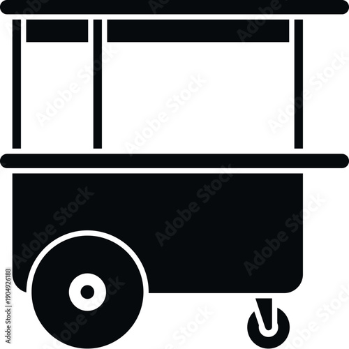 Food cart silhouette representing mobile sales business concept