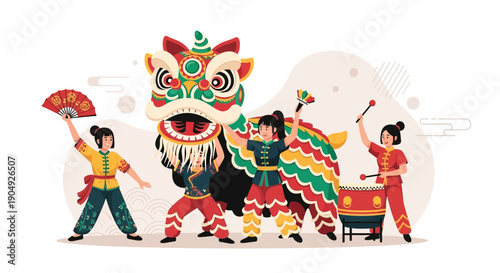 Vibrant Lion Dance Performance A Celebration of Chinese Culture 4.