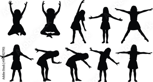 Vector silhouettes of diverse people including students, hikers, business professionals, elderly seniors, military soldiers, cowboys, and active children, for various versatile lifestyle concepts.