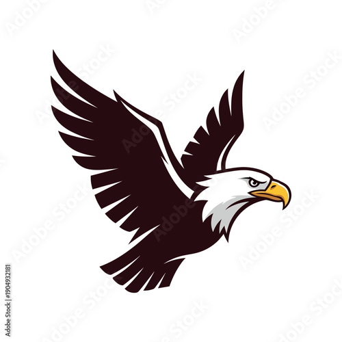 A majestic eagle spreads its wings and soars through the air with pride.