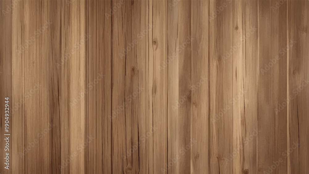 Obraz premium Natural wooden wall background or texture. Wood planks with natural grain pattern and knots.