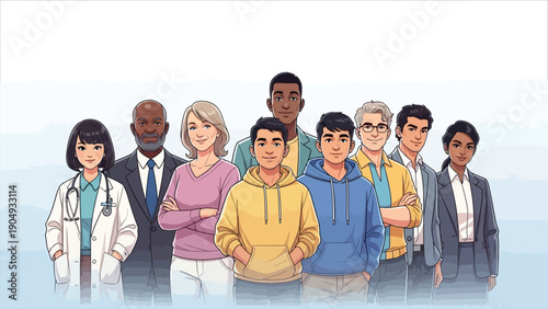 Multiethnic group of people