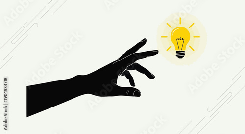 Trendy halftone collage human hands and lightbulb minimal creative concept for innovation startup and ideas