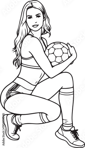Cartoon Female Soccer Player Illustration
