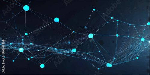 Abstract Network Connection Visualizing Digital Connectivity. A dynamic and visually captivating abstract image showcases a complex network of interconnected points and lines.