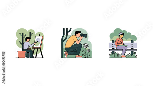 Artist and photographer enjoying creating art and photography in nature.