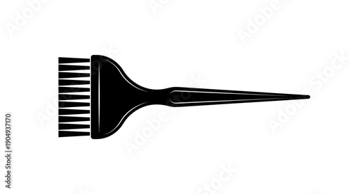Hair Dye Brush Vector Illustration with Flat Bristles and Tapered Handle for Salon, Beauty, and Personal Care Graphic Design Use