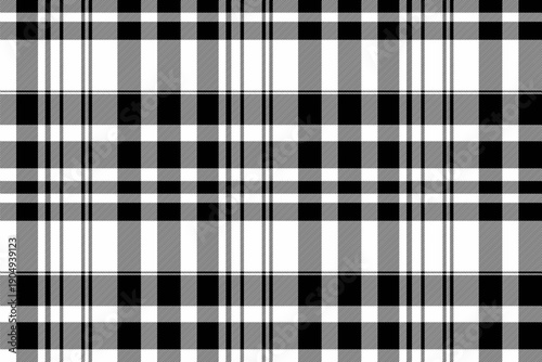 Anniversary texture pattern check, advertising vector seamless tartan. Close up fabric plaid textile background in white and black colors.