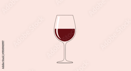 Red Wine in Wineglass.