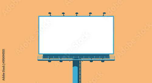 Blank Billboard on Orange Background.