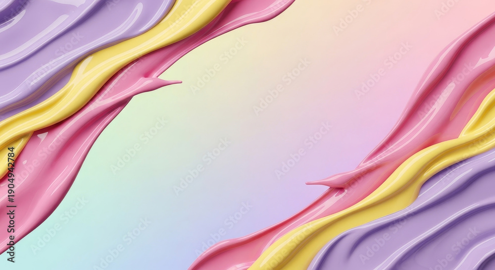 Fototapeta premium Vibrant pastel colors blending smoothly in dynamic wave pattern