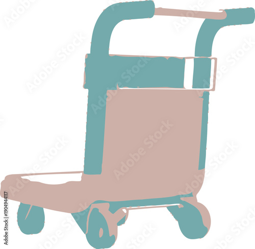 Teal luggage cart with wheels teal cart travel transportation
