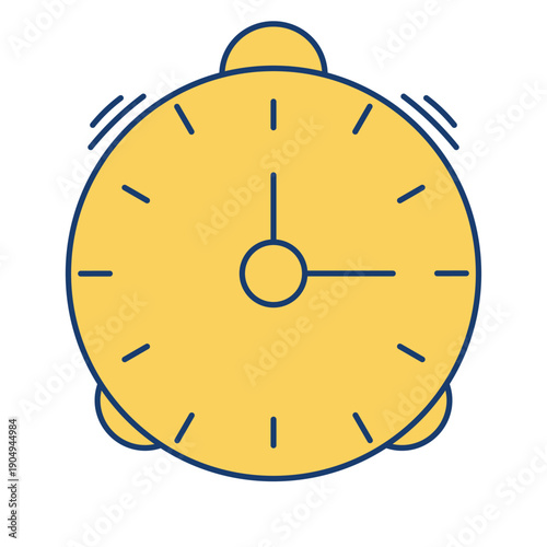 Vector illustration of alarm clock icon with outline